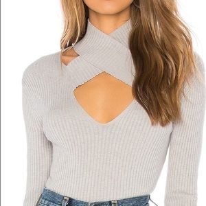 Bailey 44 All In Cross-Front Sweater, BLACK, Size Medium